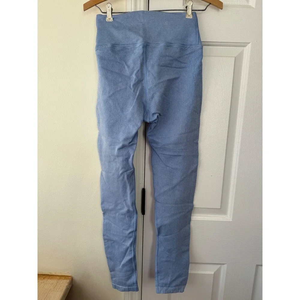 AE OFFLINE Seamless Ribbed High Waisted Leggings Light Blue Size S P - Picture 3 of 4
